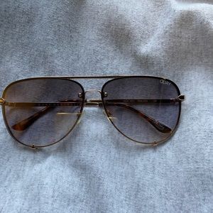 Quay Australia High Key Rimless Gold Aviator Sunglasses
